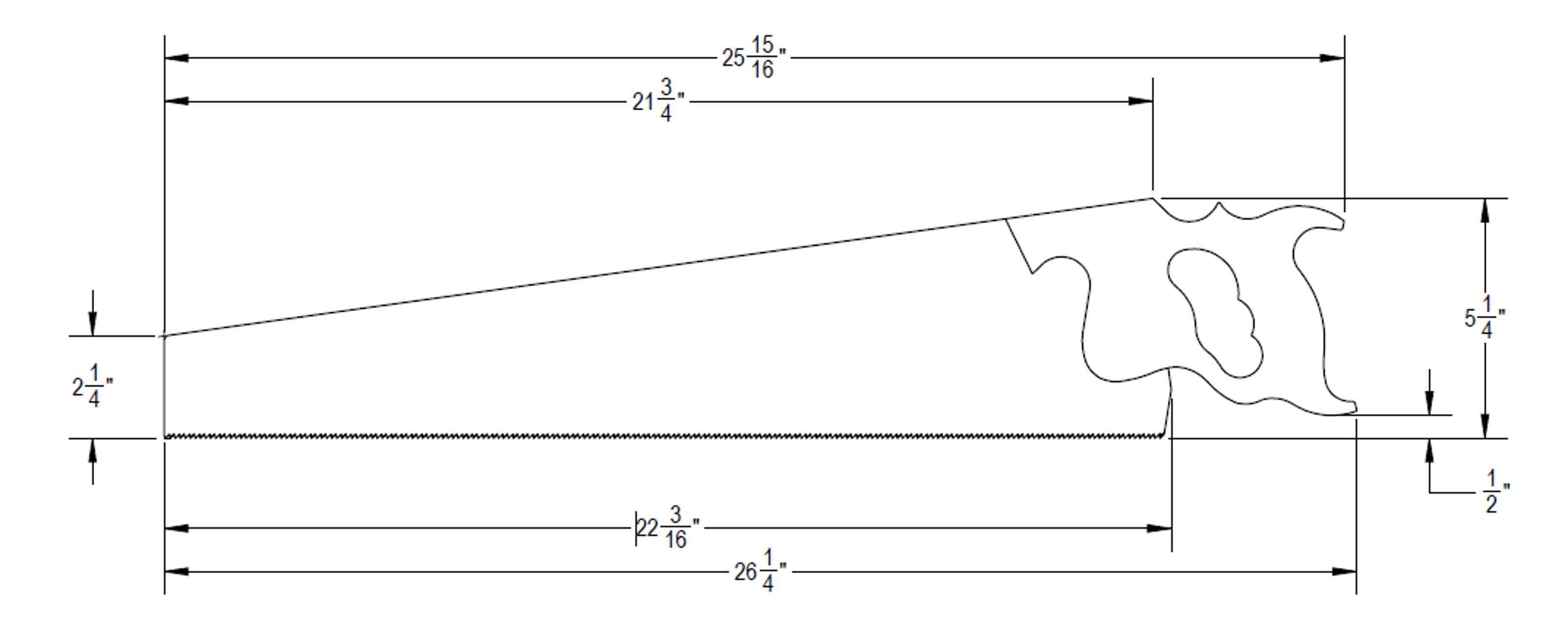 Overall saw dimensions