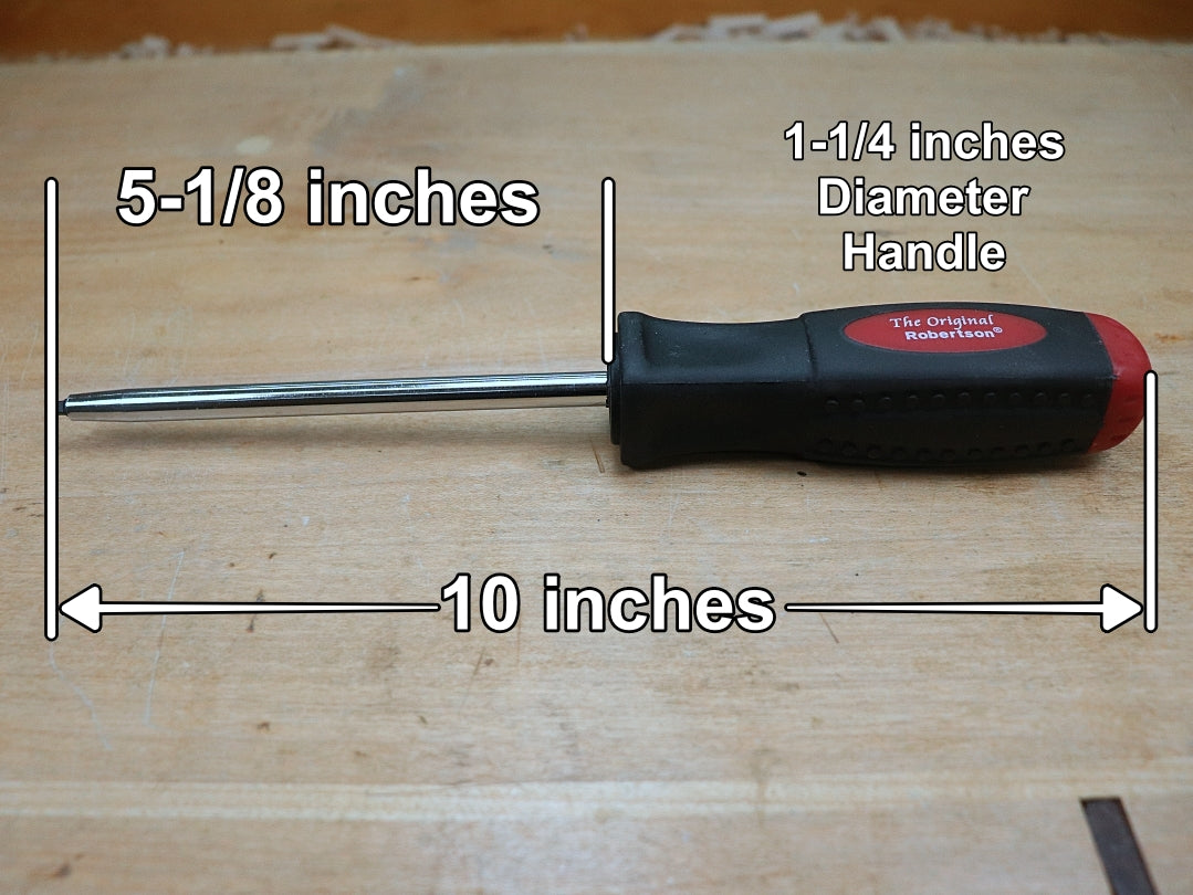 Robertson Standard Screwdriver #2 (Red) with Measurements