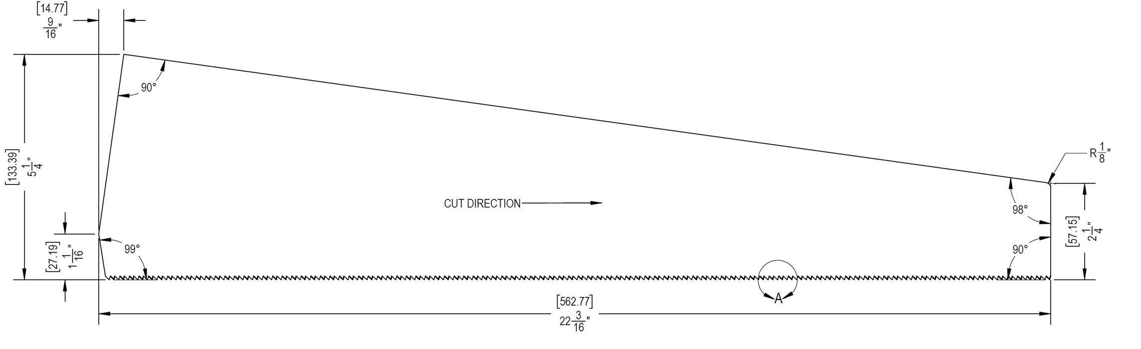 Saw plate dimensions